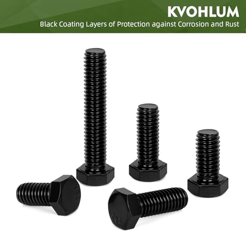 25 PCS M6 x 20mm Hex Head Screw Bolt, Stainless Hex Bolts, Full Thread, 18-8 Stainless Steel (304), Black Coating - size: M6 x 20mm
