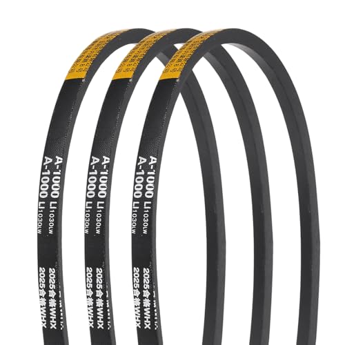 uxcell 3Pcs A-1000 Rubber V-Belt 1000mm Li x 13mm W x 8mm T Classic Wrapped - size: A-1000