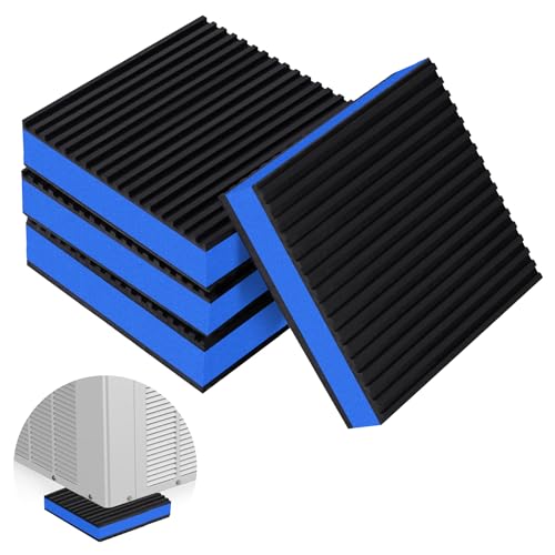 ToLanbbt 4 Pack Anti Vibration Pads for Washing Machine 4"x4", 7/8"T EVA Mechanical Damping Vibrating Sound Isolation Pad Rubber Isolator Mat for Compressor, Air Conditioner, Washer, Dryer, Treadmill - size: 4'' X 4'' X 7/8"