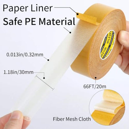 High Tack Double Sided Tape Heavy Duty Grid Mesh Stick,1.18" x 66FT - size: 1 Pack, 1.18" x 66FT