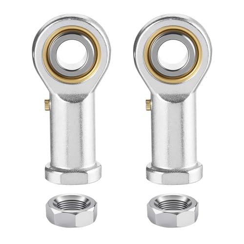 2Pcs PHSB6 Rod End Bearing 3/8 Inch Bore Pre-Lubricated 3/8-24 Female Thread Left Hand Heim Joint with Jam Nuts - size: 3/8, style: Left Hand
