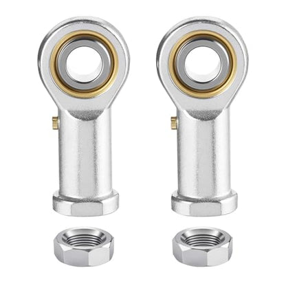 2Pcs PHSB6 Rod End Bearing 3/8 Inch Bore Pre-Lubricated 3/8-24 Female Thread Left Hand Heim Joint with Jam Nuts - size: 3/8, style: Left Hand