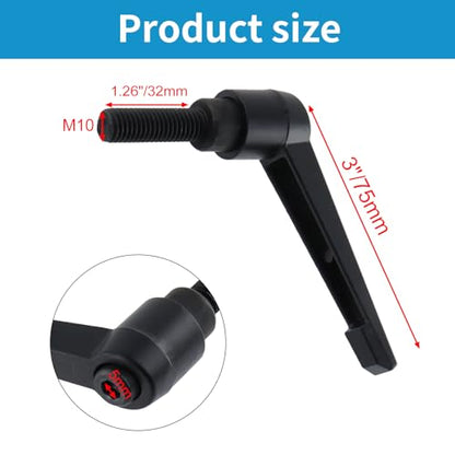 Clamping Lever Handles M10 x 32mm Push Button Ratchet Lever Male Threaded Stud Adjustable Handles Hand Knobs Rotating Screw Handles Bolts with Locking Lever -2pcs - size: M10 x 32mm