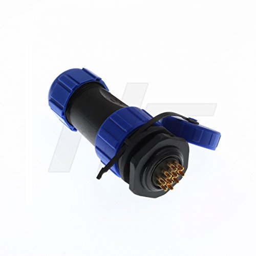 HangTon HE21 10 Pin Circular Connector Waterproof Aviation Cable Plug & Panel Mount Socket for LED Power Marine Equipment