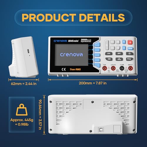 Crenova 30000 Counts True RMS Digital Multimeter, Desktop Bench Multimeter