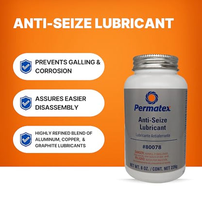 Permatex 80078-12PK Anti-Seize Lubricant, 8 oz. (Pack of 12) - size: 8 Oz. (Pack of 12)