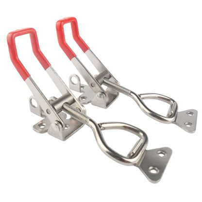 4003 Toggle Latch Clamp, 304 Stainless Steel Adjustable Toggle Latches With Lock Hole, 1320Lbs Holding Capacity Heavy Duty Toggle Clamp For Locking Freezer Door, Storage Boxes, 2Pcs