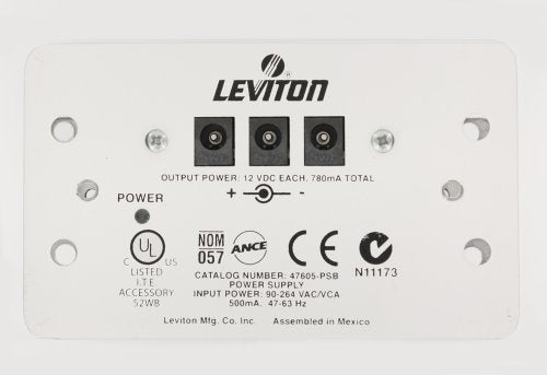 Leviton DC Power Supply for Use with Leviton SMC, 47605-PSB, White - style: DC Power