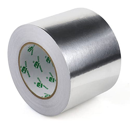 BOMEI PACK Aluminum Foil Tape - 4 Inch x 50 Yards - 3.2mil Heavy Duty Metal Duct Tape, Aluminum HVAC Tape for Sealing & Patching, Air Ducts, Insulation Metal Repair, Professional Grade - size: 100mm
