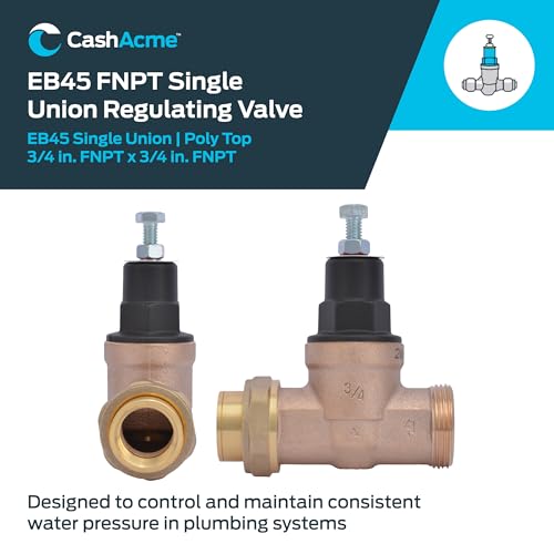 Cash Acme 3/4 Inch EB45 Single Union Pressure Regulating Valve (PRV), 45 PSI, 23883-0045 - size: 3/4 in., style: Poly Top, 45 PSI