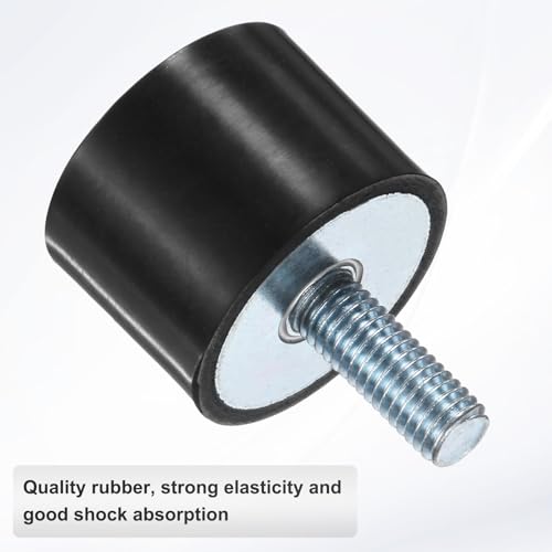 M METERXITY 4-Pack Rubber Mounts D40mmxH30mm Male Vibration Isolators Cylindrical Shock Absorber W M10 x 25mm Studs for Air Compressor/Car/Pump/Boat/Garage Motor/Bobbins Rubber Isolators - size: M10 x 25mm, 40mm x 30mm