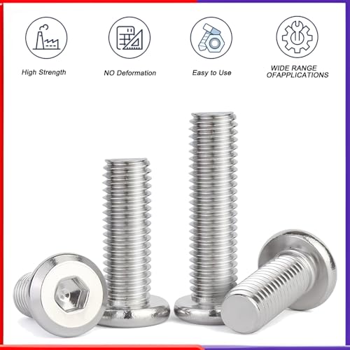 Metuja 5/16-18x1 Flat Head Hex Socket Cap Screws Bolts,304 Stainless Steel Fully Threaded Machine Screws with Hex Key (50PCS) Corrosion-Resistant for Furniture/Machinery - size: 5/16-18 x 1"