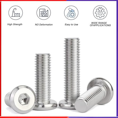 Metuja 5/16-18x1-1/2 Flat Head Hex Socket Cap Screws Bolts,304 Stainless Steel Fully Threaded Machine Screws with Hex Key (50PCS) Corrosion-Resistant for Furniture/Machinery - size: 5/16-18 x 1-1/2"