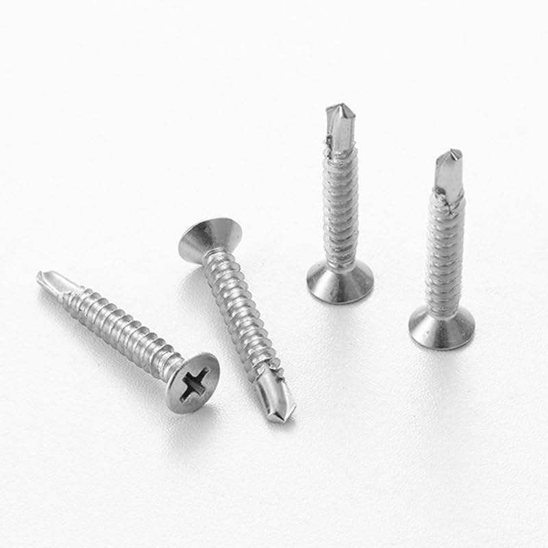 #10 x 2-1/2" (50 Pack) Flat Head Sheet Metal Screws Self-Tapping Screw Phillips Head Self Drilling Screws, 410 Stainless Steel - size: #10 x 2-1/2''