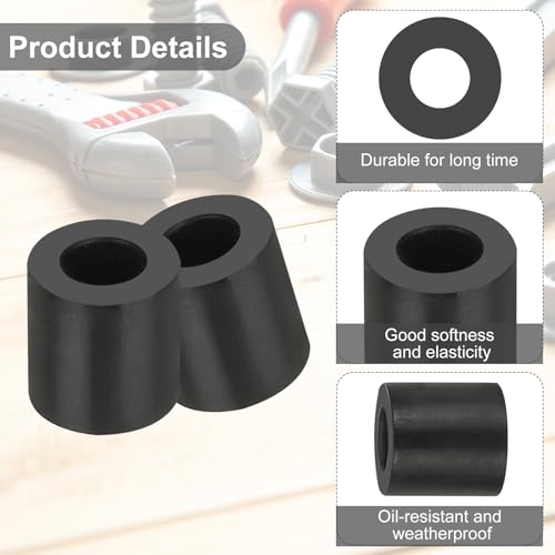 PATIKIL Multi Purpose Rubber Spacer, 30Pcs 6mm ID x 12mm OD x 10mm T Neoprene Round Anti-Vibration Isolation Pads Isolator Rubber Bushings Spacer Washer for HVAC Bolts Car Accessories - size: 6mm ID x 12mm OD x 10mm T