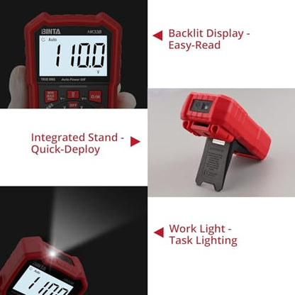 BINTA Digital Multimeter 2000 Counts Voltmeter with AC/DC Voltage Current - style: 2000 Counts