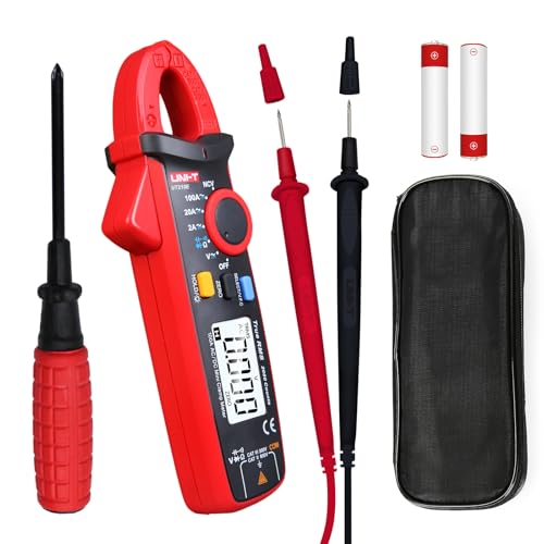 UNI-T UNI T UT210e Mini Digital Clamp Meter & Phillips Screwdriver, HVAC Tool AC DC Amp Clamp Meter Multimeter Tester Voltmeter Continuity Tester Capacitor Ohmmeter & Cross Screwdriver