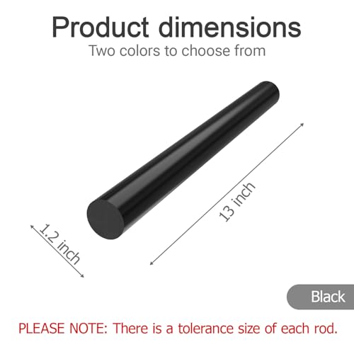 Defendifend Round Acetal Copolymer Rods 13-Inch Length Black Acetal Copolymer Rod Rigid Wear-Resistant Machinable Long Acetal Rods (POM rods) (1, Black, 1.2 X 13 inch) - color: Black, size: 1.2 X 13 inch
