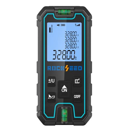 Laser Measuring Tool 165 Feet, RockSeed Portable Laser Measure, Digital Distance Measurement with 2 Bubble Levels, Laser Tape Measure with 5 Units Conversion - color: Deep Blue