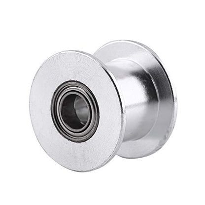 Gt2 Idler Pulley 10mm, 5 Pcs Toothless Bore 5mm Aluminum Aloy Timing Belt Drive Pulley for 3D Printer 10mm Width Timing Belt, Belt Tensioner Pulley Without Teeth