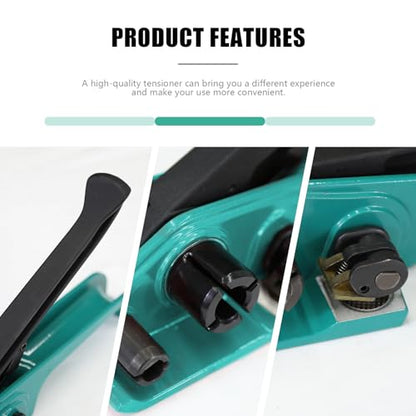 Heavy Duty Banding Strapping Tensioner & Cutter Manual Packaging Tools Windlass for 1/2"-3/4" Width Polyester Poly Strap(Green) - color: PET green, size: 1/2-3/4in