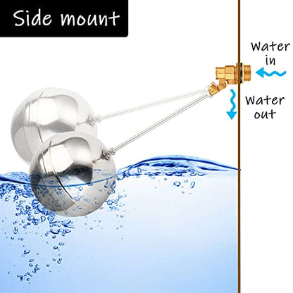 Uenede Float Ball Valve DN15 1/2" Male Thread with NPT Adapter - size: 1/2"-1PCS