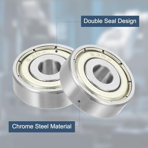uxcell 8 Pack 636ZZ Deep Groove Ball Bearings, 6x22x7mm Chrome Steel Double Shield Bearing for Electric Motor, Home Appliances, Garden Machinery, (ABEC5) - size: 636ZZ