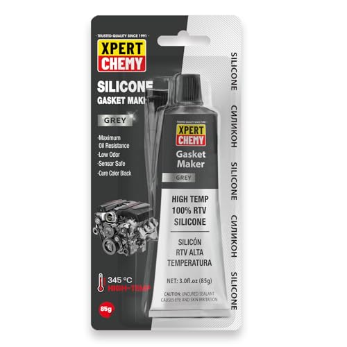 RTV Silicone Gasket Maker, High Temp Silicone Sealant for Automotive, Anti-Freeze RTV Resist Oil for Bonding Internal Combustion, Steam Turbines, Engines, Gearboxes, Pumps, Grey - style: Grey