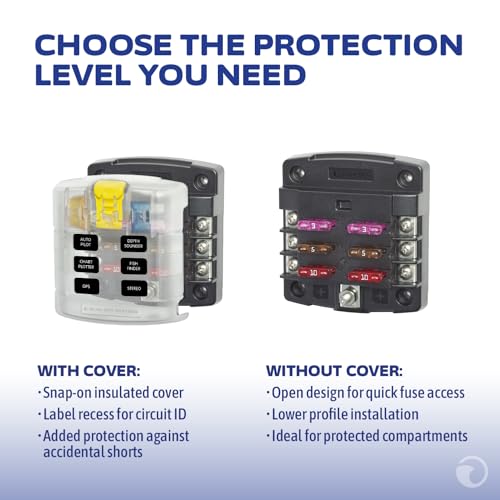 Blue Sea Systems ST Blade Fuse Block 6 Circuit without Cover, 100 Amps, 5033 - color: Without cover, style: 6 Circuit