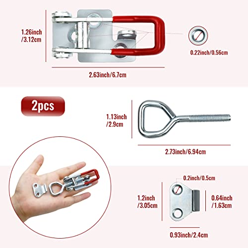 2 PCS Heavy Duty Toggle Clamp Latch 4002 Adjustable Latch Hardware, 551Lbs Holding Capacity, Quick Release Pull Latch Clamp for Box Case Trunk, Industrial EquiIpment, Smoker Door and More (4.9inch) - color: 4.9inch