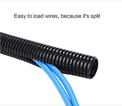 Alex Tech 10ft - 1 inch Split Wire Loom Tubing - Black - color: Black, size: 1"-10ft