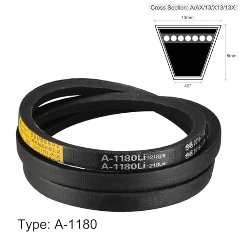 uxcell A1180 V-Belts 1180mm Inner Girth 13mm Top Width 8mm Thickness A-Section Rubber Drive Transmission Belt - size: 1180mm