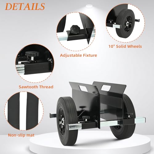AIWFL Panel Dolly Heavy Duty 1100LBS Door Dolly Cart with 10" Solid Wheels - color: Black
