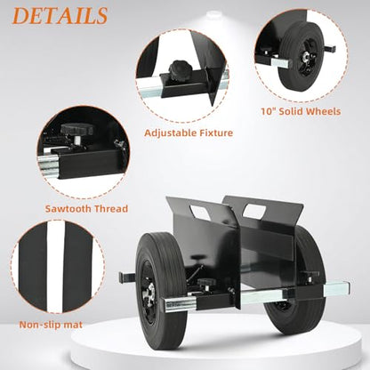 AIWFL Panel Dolly Heavy Duty 1100LBS Door Dolly Cart with 10" Solid Wheels - color: Black