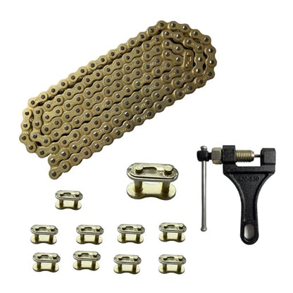 420 Motorcycle Gold Chain 132 Link with Chain Breaker