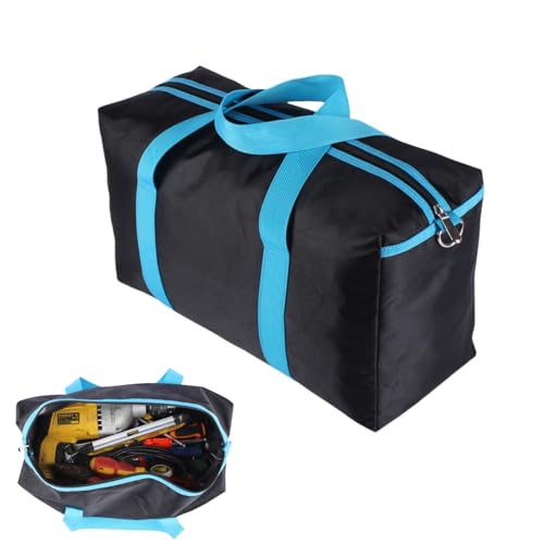 BLIRITEL Wide Mouth Tool Bag, Heavy Duty Tool Bag for Men, High Capacity Tool Tote Bag for Electricians, Multipurpose Power Tool Bag Organizer for Mechanics Carpenters (18 Inch), Black - size: 18 Inch