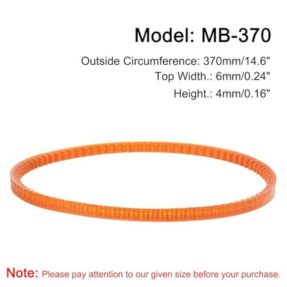 uxcell 4pcs MB Series Standard Sewing Machine Belts MB-370 Motor Drive V Belt, 370mm / 14.6" Outside Circumference - size: MB-370