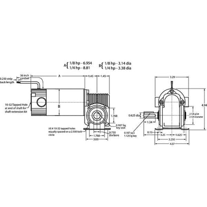 Dayton 3XA81 Gearmotor,40rpm, 90vdc - 3XA81