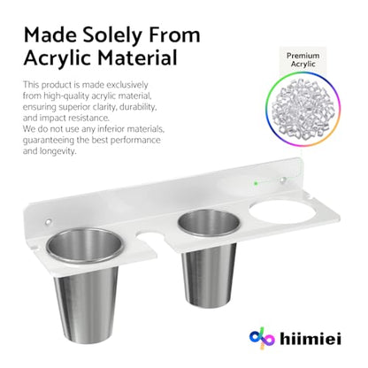 HIIMIEI Hair Tool Organizer Wall Mount, White Acrylic Hot Tool Holder