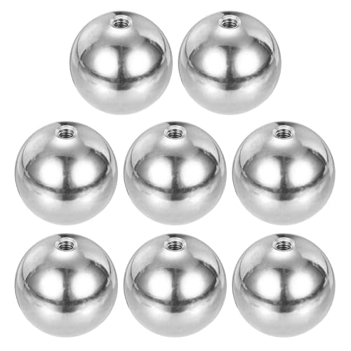 PATIKIL M4x25mm Ball Nuts Knob, 8 Pcs Female Thread 304 Stainless Steel Round Blind Hole Screw Cap Cover for Lighting Machinery DIY Decoration, Silver - size: M4x25mm