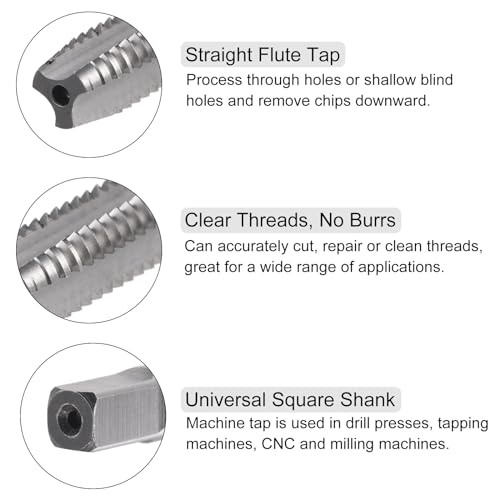 uxcell 2pcs Tap and Die Set, 5/16-18 UNC Left Hand Thread Tap & Round Die, Tapping Threading Tool Tap & Die Kit for Nut Screw Bolt Thread