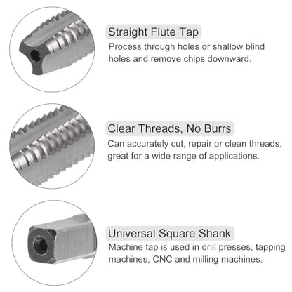 uxcell 2pcs Tap and Die Set, 5/16-18 UNC Left Hand Thread Tap & Round Die, Tapping Threading Tool Tap & Die Kit for Nut Screw Bolt Thread