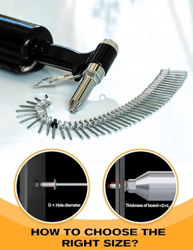 400 PCS 3/32" Blind Rivets, Aluminum Pop Rivet Kit, 4 Sizes Assortment – 1/8 5/32 3/16 1/4 Lengths, Dome Head, Open-End, Steel Mandrel - style: 400 PCs x 3/32"