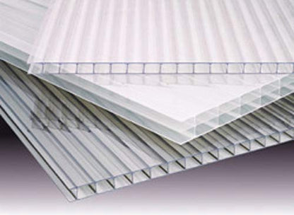 (Pack of 10 Panels) 24'' x 72'' x 8 mm (5/16) Polycarbonate Clear TWINWALL Sheets