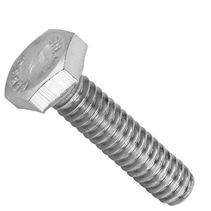 KINJOEK 100 Pieces 1/4-20 x 1-1/2 Inch Stainless Steel Hex Bolts, Hex Head Cap Screw Bolts, 18-8 304 S/S Fully Threaded Hexagon Bolts Fastener - size: 1/4-20 x 1-1/2 Inch