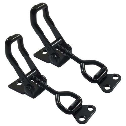 2 Pack Toggle Latch Clamp 4002, Adjustable 304 Stainless Steel Quick Release Hasp for Smoker Lids, Tool Boxes & Cabinets, Includes Mounting Hardware, Black - size: 4002