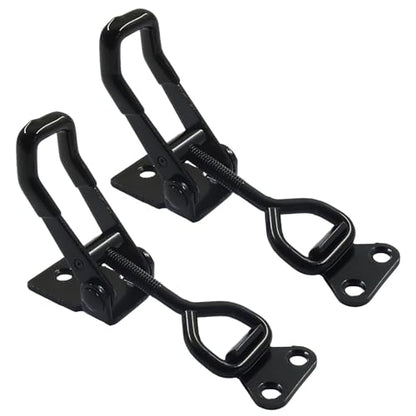 2 Pack Toggle Latch Clamp 4002, Adjustable 304 Stainless Steel Quick Release Hasp for Smoker Lids, Tool Boxes & Cabinets, Includes Mounting Hardware, Black - size: 4002