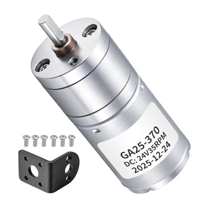 MECCANIXITY DC 24V 77RPM Gear Motor High Torque with Bracket 25mm Dia