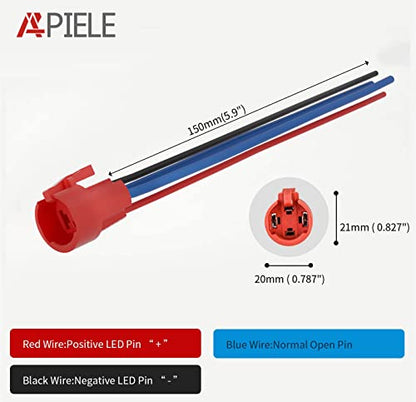 APIELE 19mm Latching Push Button Switch 110V-220V AC 10 Amp SPST LED Waterproof Round Self-Locking 1NO (Black Aluminum, Blue) - color: Black Shell-Blue, size: 19MM