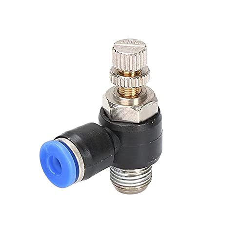 Push to Connect Air Flow Control Valve 10mm Tube OD x 1/2" Male BSP 5pc - color: Pack of 5, size: 0.39" OD x 1/2" Thread